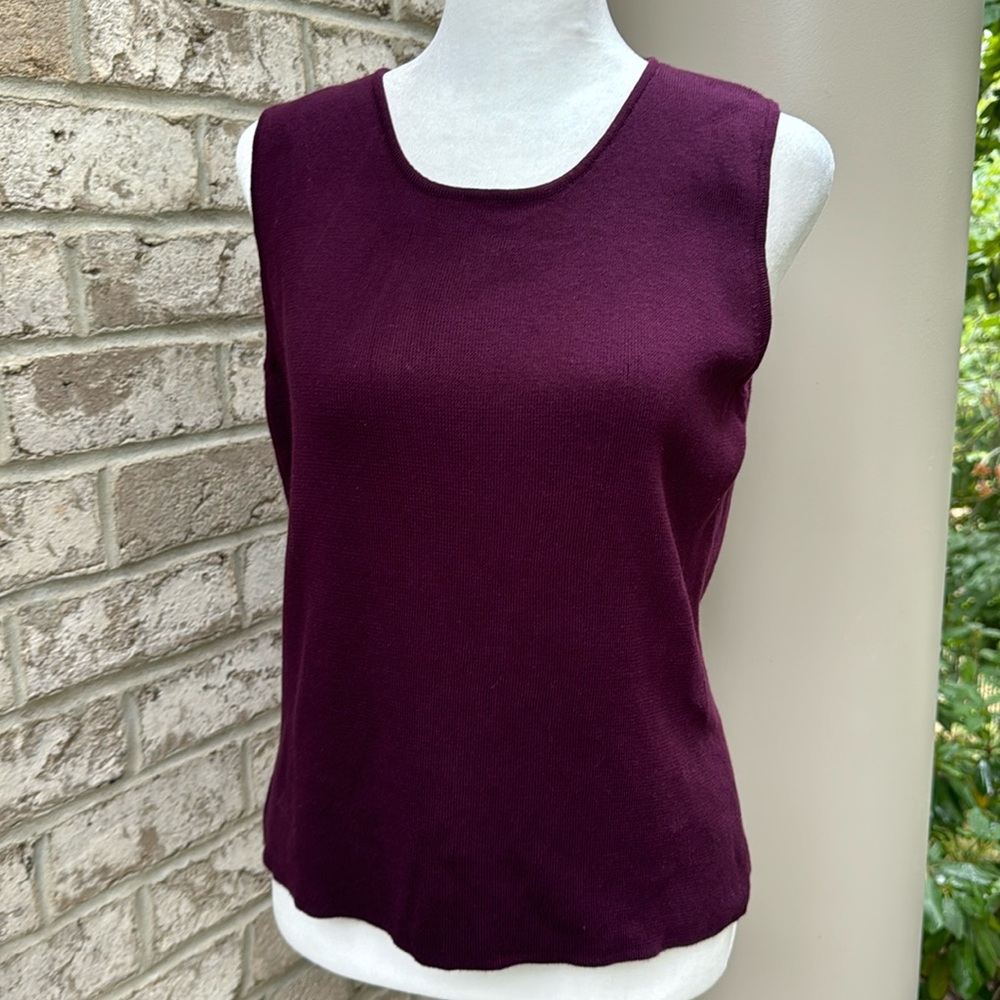Valerie Stevens Dark Burgundy 100% Pima Cotton Knit Shell
